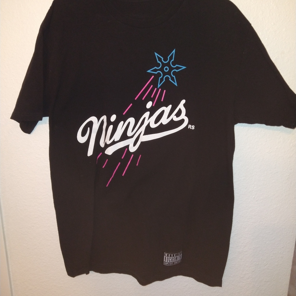 Rock Smith skateboard ninjas t shirt 100% cotton black sz xl